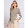 thumbnail image 4 of DARING DIVA Stylish Boat Neck Pullover Fall Winter Sweater L Khaki, 4 of 6