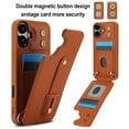 thumbnail image 3 of for iPhone 16 Case with Card Holder Crossbody Lanyard Strap Leather Wallet Case with Magnetic Clasp Kickstand Heavy Duty Protective Back Flip Phone Cover for Women,Brown, 3 of 9
