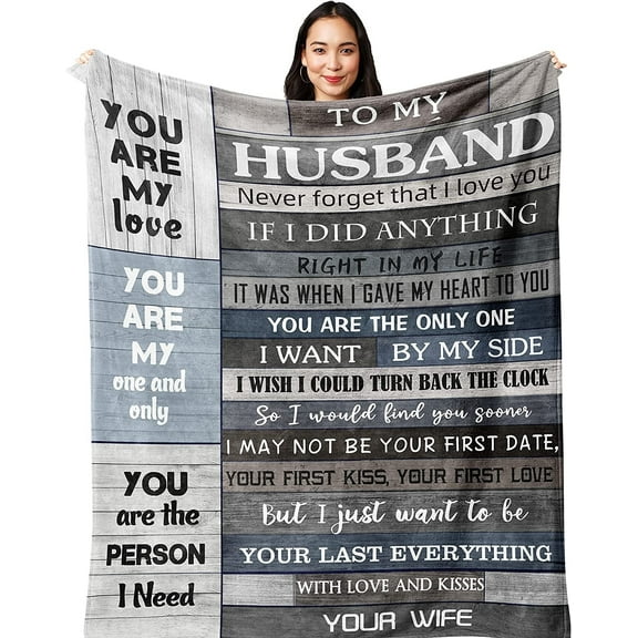 Husband Birthday Gift Fathers Day Anniversary Valentines Gifts for Husband Best Gifts for Husband Birthday Unique, Romantic Presents I Love You Gifts Throw Blanket 60x50