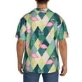 thumbnail image 5 of Xecao offers the Flamingo for Men's Casual Short-sleeved Shirt, a button-up collared shirt with a pocket, perfect for beach vacations and yacht travel in the 3X-Large size., 5 of 7