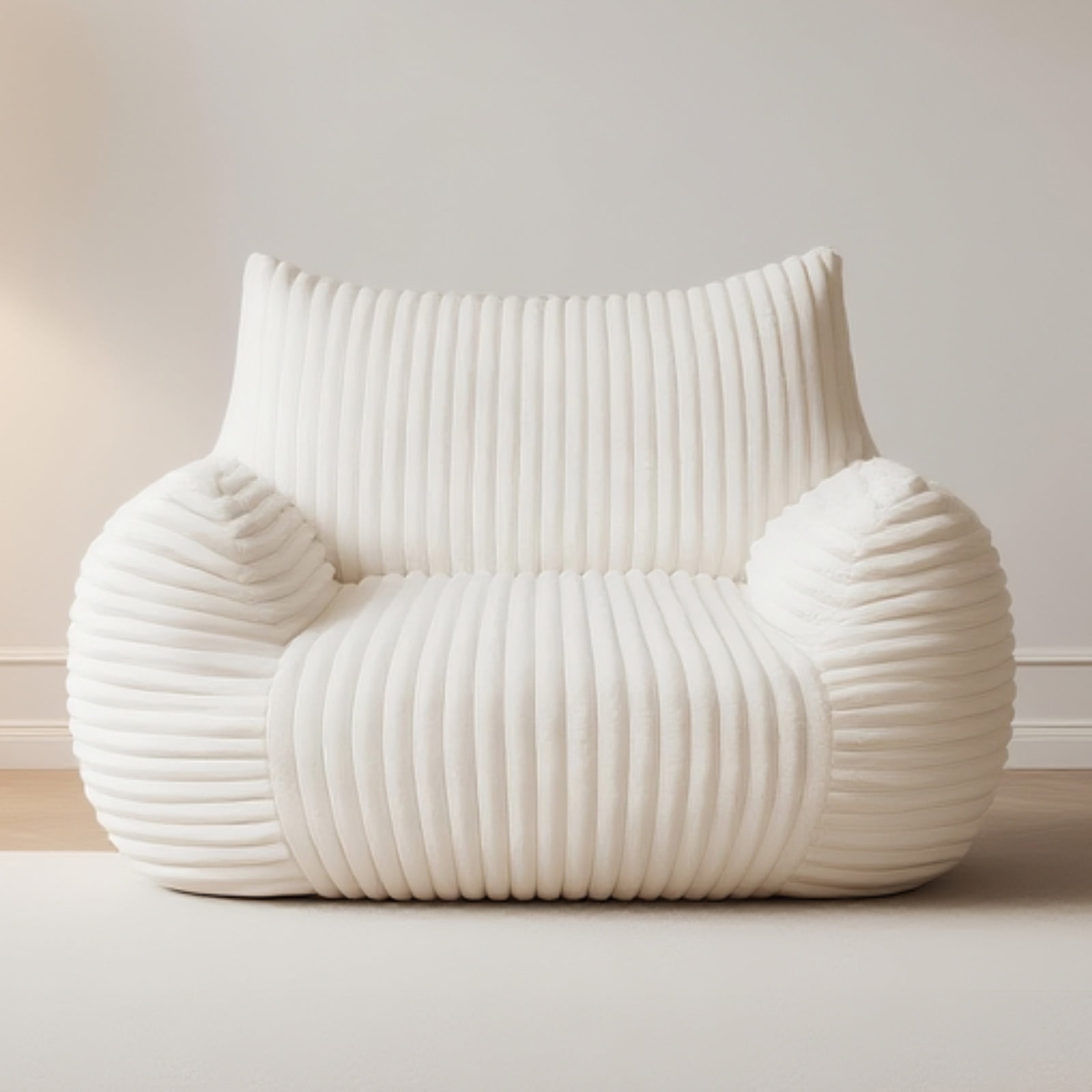 zyoiszvq Corduroy Bean Bag Chairs for Adults with Memory Foam Filling,Stuffed Lounge Floor Sofa Reading Chair with Armrests