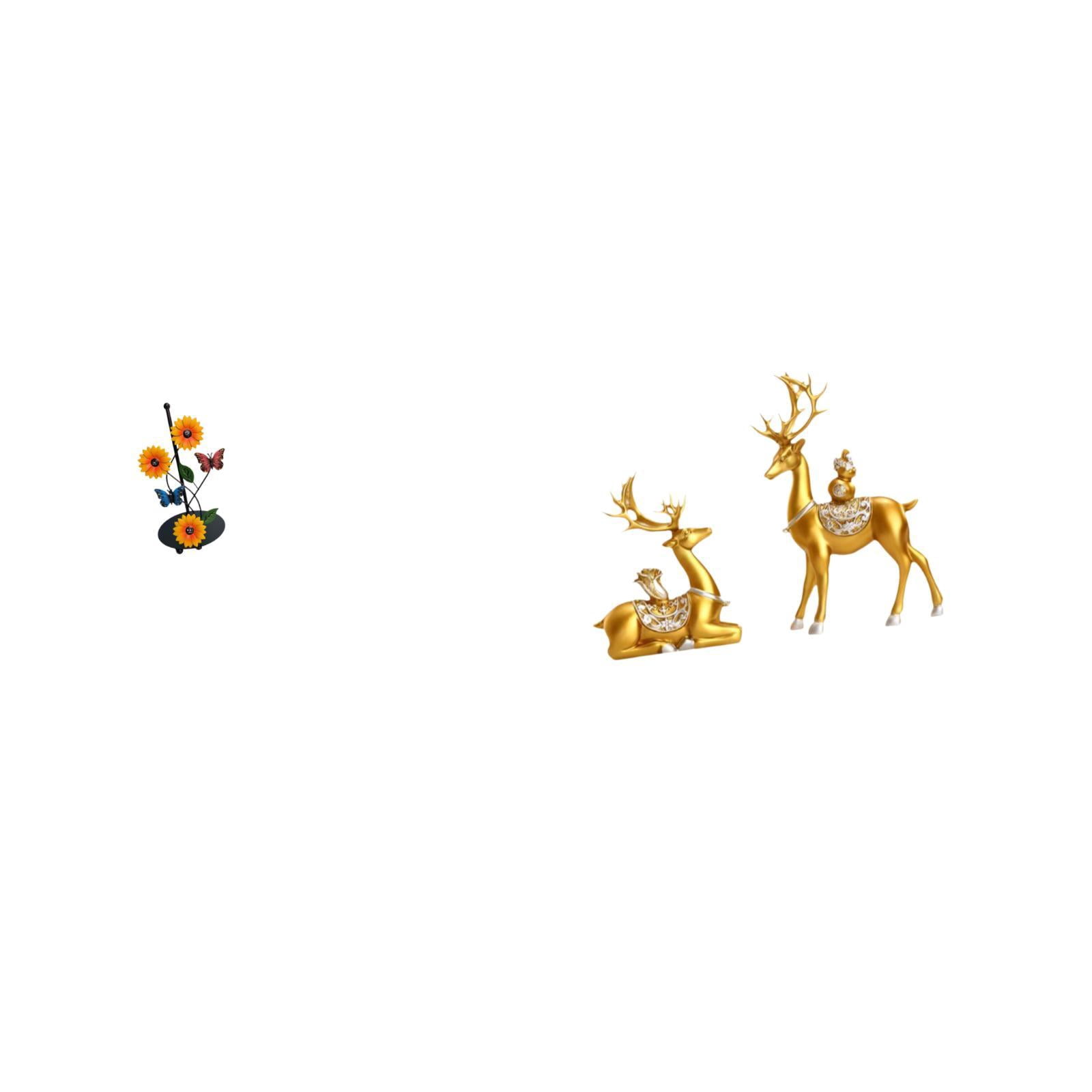 Fiocias Deer Paper Towel Holder Dispenser Non Slip Vertical Tissue Rack with Reindeer Sculptures Elk Collectible Desktop Ornaments Decorative Statues for Home