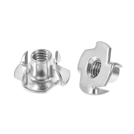 

M6 Tee Nut 4 Pronged T-Nut for Table Legs Woodwork Holds Wood Cabinetry 10pcs