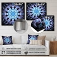 thumbnail image 4 of Designart "Fractal Flowers in Turquoise and White IV" Modern Geometric Metal Wall Decor, 4 of 5