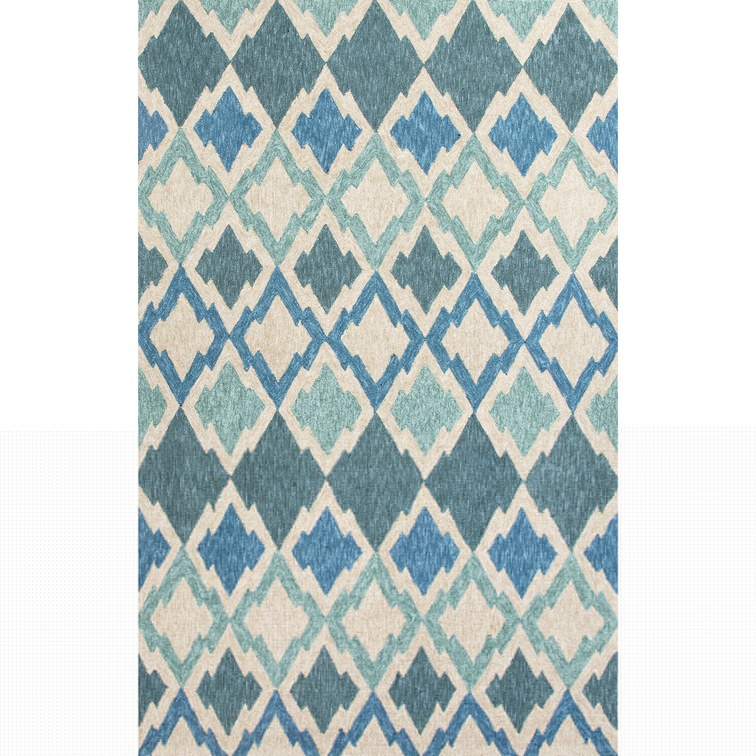 Indoor/Outdoor Coastal Pattern Blue/Ivory Polyester Area Rug (5x7.6