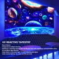 thumbnail image 3 of Reactive Tapestry, Hanging Blacklight Tapestry Planet Pattern Fluorescent Durable  For Bedroom, 3 of 7