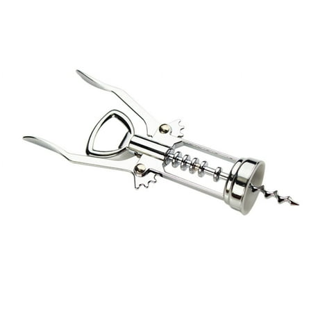 Stainless Steel Wine Corkscrew, Waiter Bottle Opener for Wine and Beer, Durable Metal Wine Key with Non-Slip Grip, Portable Tool for Bars, Kitchens, and Restaurants, Easy to Use