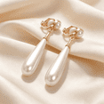 thumbnail image 5 of Yoursfs White Imitation Long Dangle Pearl Earrings for Women Clip on Earring Non Pierced Ears Gold Plated Hypoallergenic Jewelry Gifts, 5 of 6