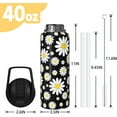 thumbnail image 2 of Daisy Gifts 40oz Insulated Stainless Steel Water Bottle with Flip Straw and Spout Lid, Leakproof Sports Gym Bottle for Hydration, Floral Design Gift for Women and Men (1-Pack), 2 of 6