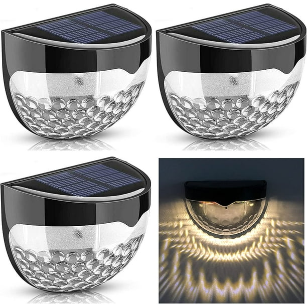 Led solar wall light, solar lamps outdoor fence solar lights lighting ...
