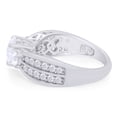 thumbnail image 4 of Round Cut Lab Created Moissinate Diamond 3-Stone Wedding Engagement Ring In 14K White Gold Over Sterling Silver(G-H Color,VVS1 Clarity,2.00 Cttw)-8.5, 4 of 8