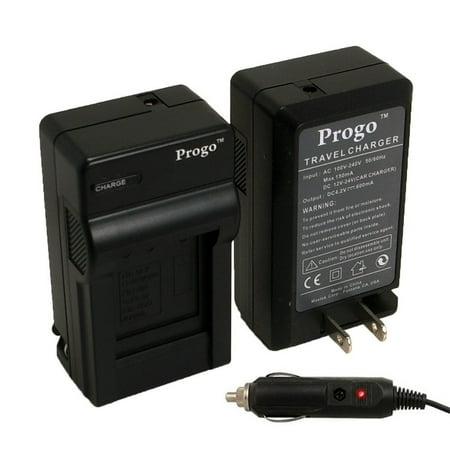 Progo NP-45 Digital Camera Battery Home & Travel Charger with Car Adapter. For Fujifilm NP-45 NP-45A Battery, Fuji BC-45W BC-45B BC-45A