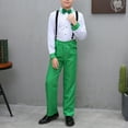 thumbnail image 4 of Miluxas Boys' Gentleman Outfits - Suspenders, Shirt, Pants & Bow Tie Cotton formal Suit Set for Special Occasions Green 9-10 Years, 4 of 4