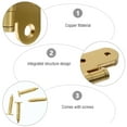 thumbnail image 3 of WHAMVOX  2 Pcs Copper Door Hinges Furniture for Cabinet Doors Golden, 3 of 8