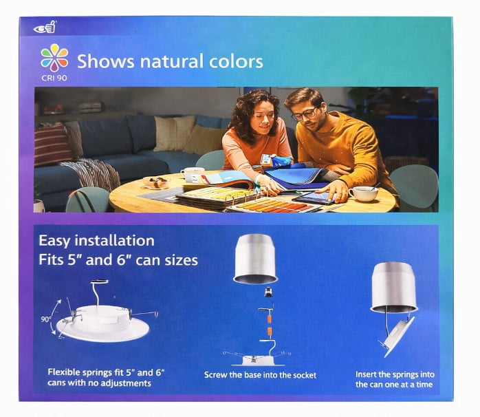 Philips 5/6" LED Recessed 4-Pack – Adjustable White (2700K–5000K), 75W Replacement, Fits 5” & 6” Cans