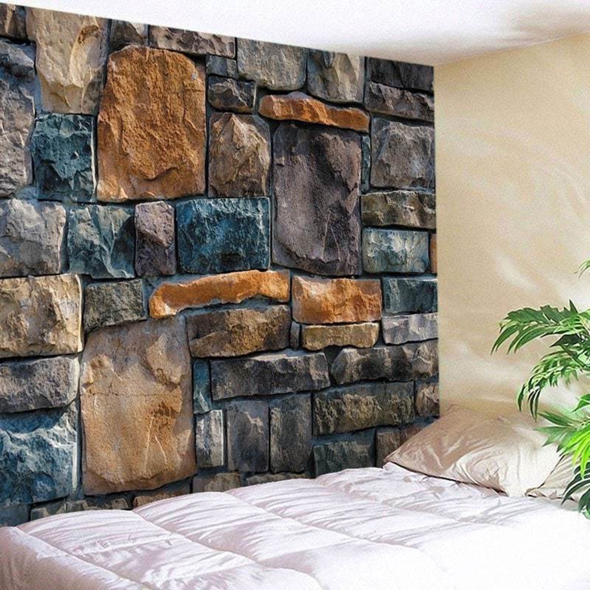 3d Stone Brick Decorative Tapestry Art Wall Hanging Living Room Decor Bedspread Walmart Canada