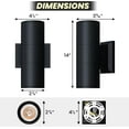 thumbnail image 4 of Strak Modern Matte Black Wall Sconces 2 Lights LED Dimmable Waterproof, 4 of 9