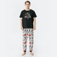 thumbnail image 3 of GYRATEDREAM Matching Family Pajamas Sets Christmas PJ's with Short Sleeve Black Tee and Print Pants, 3 of 9