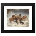 thumbnail image 2 of Carl Reichert 24x20 Black Modern Framed Museum Art Print Titled - Welding Dogs with a Hidden Deer (1902), 2 of 5