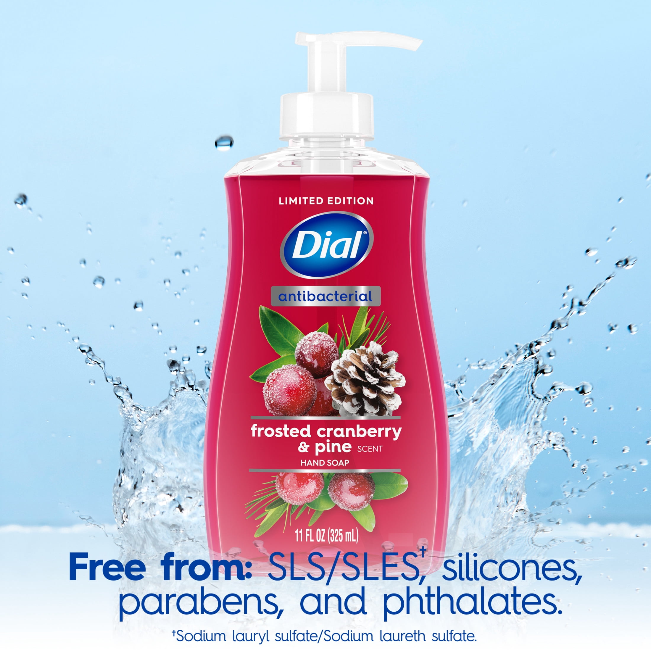 Dial Antibacterial Limited Edition Frosted Cranberry & Pine Liquid Hand Soap, 11 oz