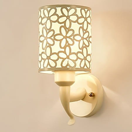 

Minimalist Bedside Wall Lamp Led Single Head European Wall Lamp Flower Wrought Iron Lampshade Modern Living Room Bedroom Hotel Corridor Aisle Light