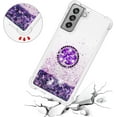 thumbnail image 5 of Samsung Galaxy S21 FE (Not S21) Case,Creativity Clear Quicksand Glitter Flowing Liquid Floating Soft TPU Case w/Stand Bling Diamond Sparkle Phone Cover for Samsung Galaxy S21 FE  Purple, 5 of 7