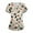 Beige, variant on Minjewel Women's Plus Size Printed V-Neck Short Sleeve Scrubs for Women Set, Vibrant Animal & Floral Print Scrub Set for Healthcare & Caregiving,Beige L