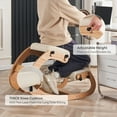 thumbnail image 2 of EYYTHUNG Ergonomic Kneeling Chair, Adjustable Wooden Kneeling Seat Rocker Stool, Beige, 2 of 6