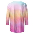 thumbnail image 4 of CYMMPU Blouses for Women Dressy Casual Crew Neck 3/4 Sleeve Tunic Tops Spring Tops Summer Trendy Shirts Loose Fit Flower Printed Lightweight Basic Tees Multicolor S, 4 of 5