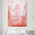 thumbnail image 1 of Valentines Day Tapestry, Pink Color My Love Deep as the Ocean Romantic For Her with Star Hearts Arrow, Wall Hanging for Bedroom Living Room Dorm Decor, 60W X 80L Inches, Pink Coral, by Ambesonne, 1 of 2