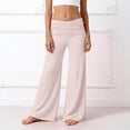 thumbnail image 6 of Girls Pants Size 10-12 Wide Leg Girls Pants Summer Casual Wide Leg Pants Elastic High Waist Lightweight Vacation Beach Trousers with Pockets, 6 of 8