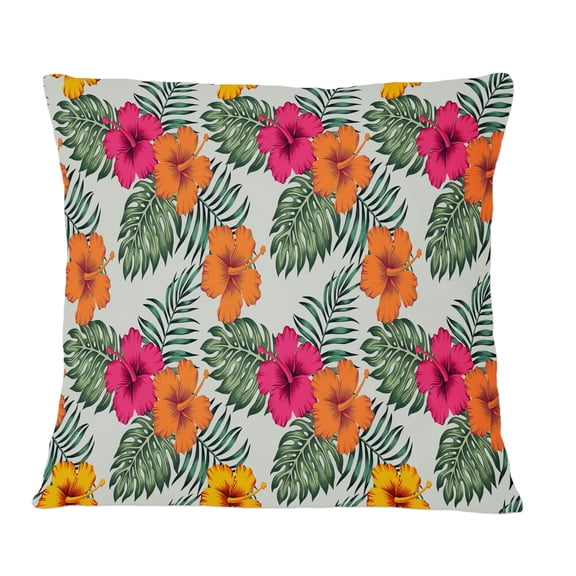 Designart Retro tropical Leaves III' Mid-Century Modern Throw Pillow - 12x20