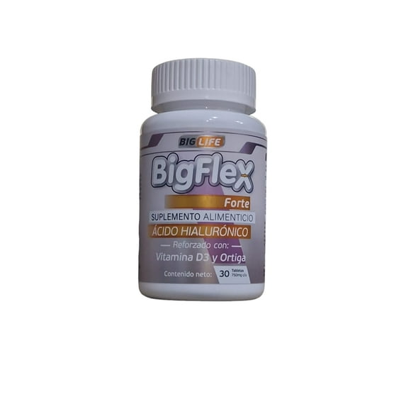 Acido Hialuronico Bigflex reforzado con vitamina B3 30 tabs Big Flex Frasco