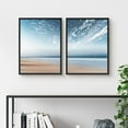 thumbnail image 2 of PixonSign Framed Wall Art Collage Print Gallery Set Beach Below Jetstream Clouds Nature Ocean Photography Realism Landscape Relax/Calm Multicolor for Living Room, Bedroom, Office - 12"x16"x2 BLACK, 2 of 6