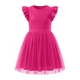 thumbnail image 7 of CIAKGIAF Big Girls Dresses Summer Ruffle Round Neck Casual Short Sleeved Comfortable Solid Color Princess Dress Hot Pink for 5-13Y, 7 of 7