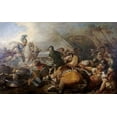 thumbnail image 2 of Autour, Ecole Francaise 32x21 Gold Ornate Wood Framed with Double Matting Museum Art Print Titled - A Battle Between Two Roman Legion Enemies, 2 of 4