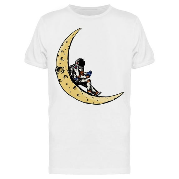 Reading A Book On The Moon T-Shirt Men -Image by Shutterstock, Male 3X-Large