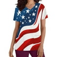thumbnail image 5 of Gamivast Scrubs for Women American Flag Print V-Neck Short Sleeve Nursing Scrubs Breathable Quick-Dry Usa Scrub Shirts Trendy Fit Healthcare Uniform, 5 of 5
