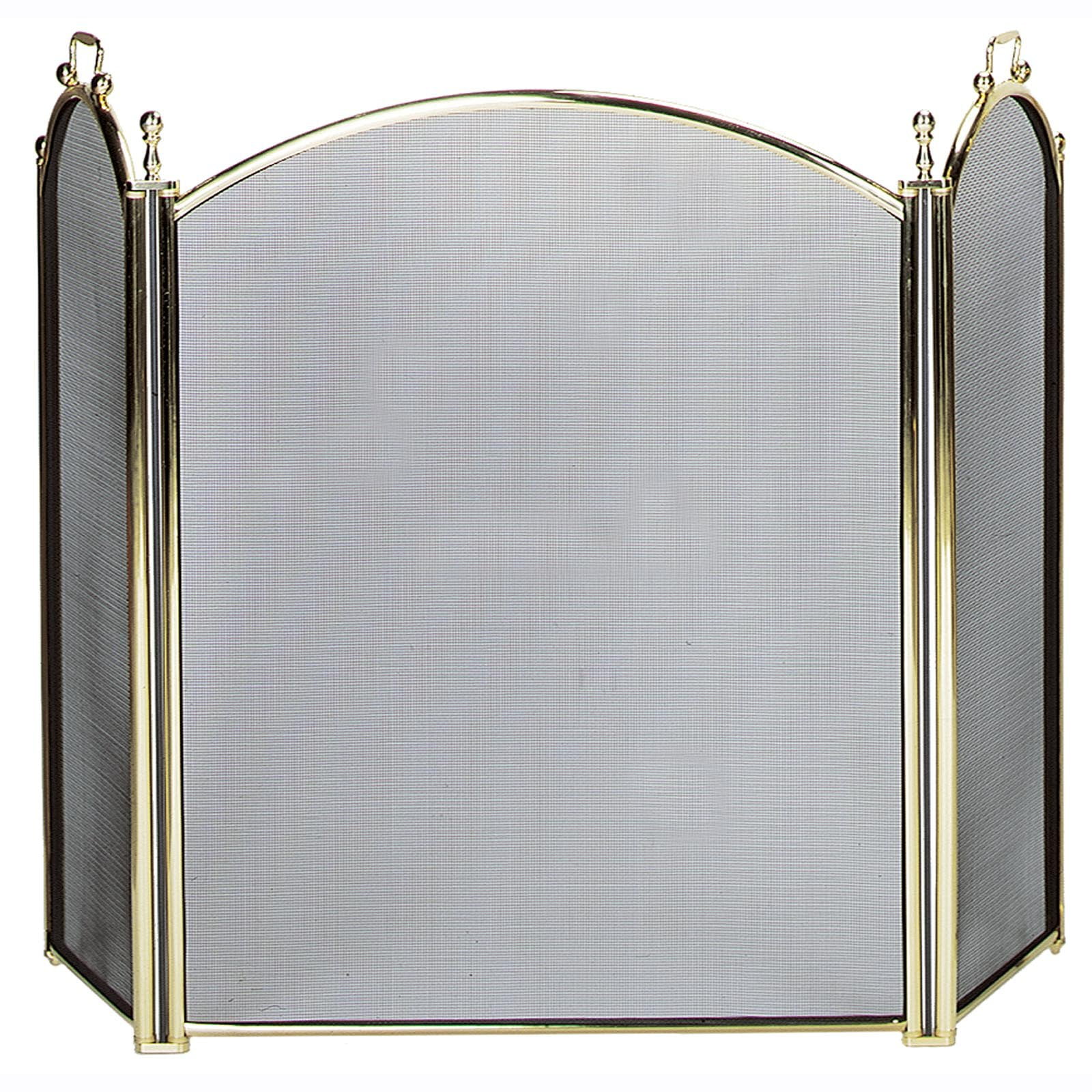 Uniflame 3 Panel Woven Mesh Deluxe Plated Fireplace Screen