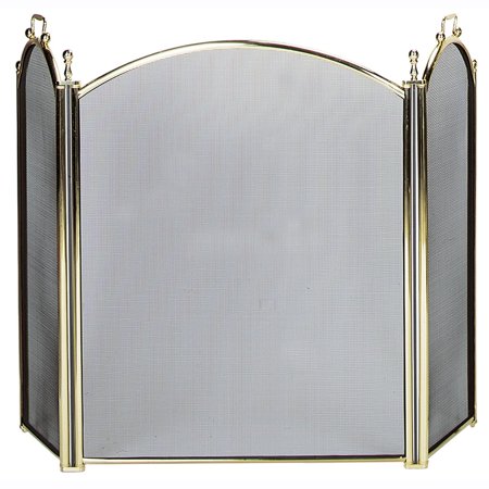 Uniflame 3 Panel Woven Mesh Deluxe Plated Fireplace Screen