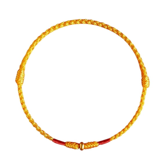 FENOHREFE Red Thread Amulet Bracelet with Gold Bead Charm Hand Woven Anklet for Women Men Adjustable Friendship Handchain