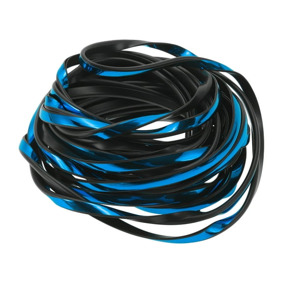 Unique Bargains Universal Car Door Edge Guards 26.25ft U-Shaped Door Scratch Protection Guard Chrome Blue 1 Pc