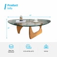 thumbnail image 5 of MUZZ Triangle Glass Coffee Table Vintage Glass End Table, Solid Wood Base and Triangle Clear Glass Top Modern End Table for Living Room/Study(12mm,Walnut), 5 of 6