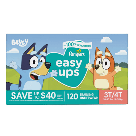 Pampers Easy Ups Training Underwear Bluey Size 3T-4T (30-40 lb) 120 CT