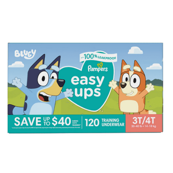 Pampers Easy Ups Training Underwear Bluey Size 3T-4T (30-40 lb) 120 CT