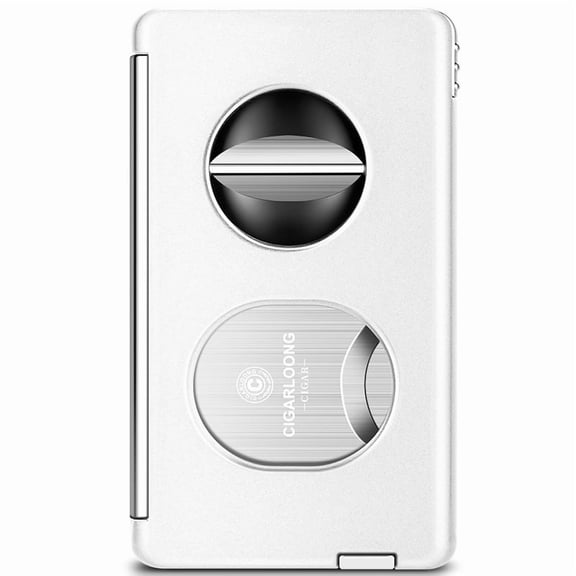 Cigar cutter five-in-one multifunctional cigar scissors stainless steel blade flat V-mouth scissors cigarette butt through needle cigar drill,白色