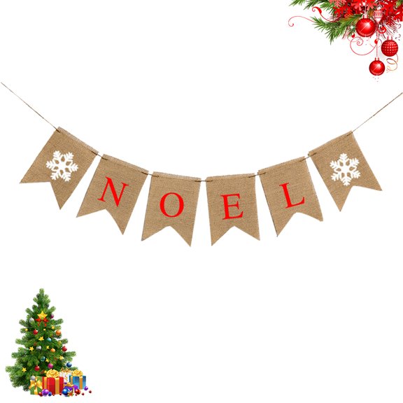 FOMIYES Creative Christmas Pull Flag Mc11 Linen Party Decoration Banner