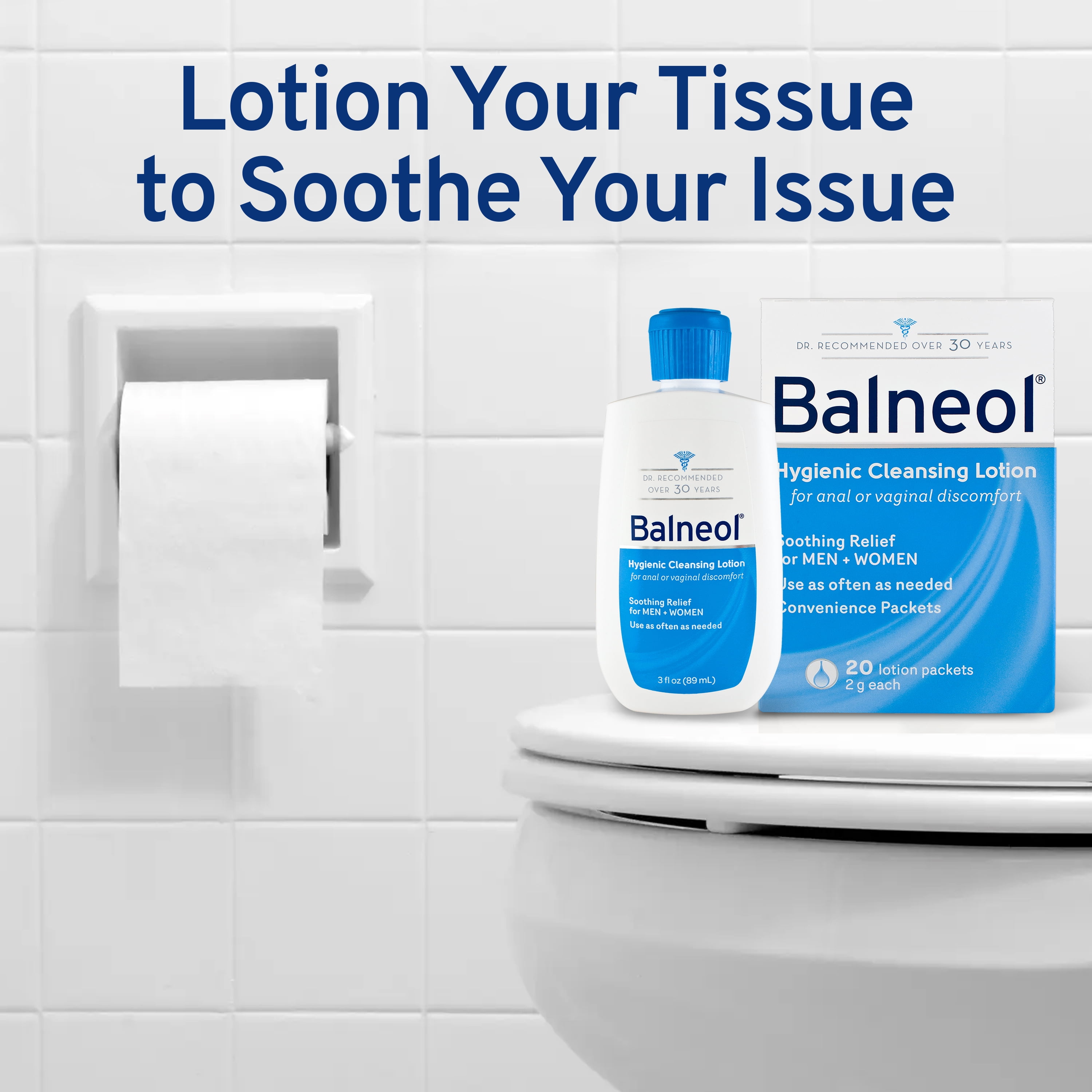 BALNEOL Hygienic Cleansing Lotion Packets, 20 Count