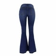 thumbnail image 7 of adviicd Womens Stretchy Low Rise Butt Lifting Flare Jeans Denim Bell Bootcut Pants (Dark Blue, XXL), 7 of 7