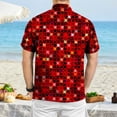 thumbnail image 7 of FINALGANG Mens Short Sleeve Polo Shirt Casual Print Button Front Relaxed Fit Collared Shirt For Summer Beach Vacation Daily Wear Red XXL, 7 of 7